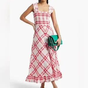 Ganni | Dresses | Ganni Seersucker Check Dress | Poshmark